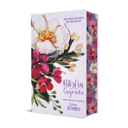 Bíblia RC Letra Jumbo - Harpa Avivada E Corinhos - Capa Dura Floral Roxa